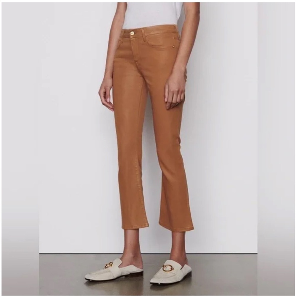 FRAME Le Crop Mini Boot Jeans Vicuna Brown Mid Rise Bootcut Size 30‎